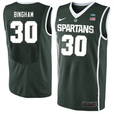 Men Michigan State Spartans NCAA #30 Marcus Bingham Green Authentic Nike Stitched College Basketball Jersey VE32M67BZ